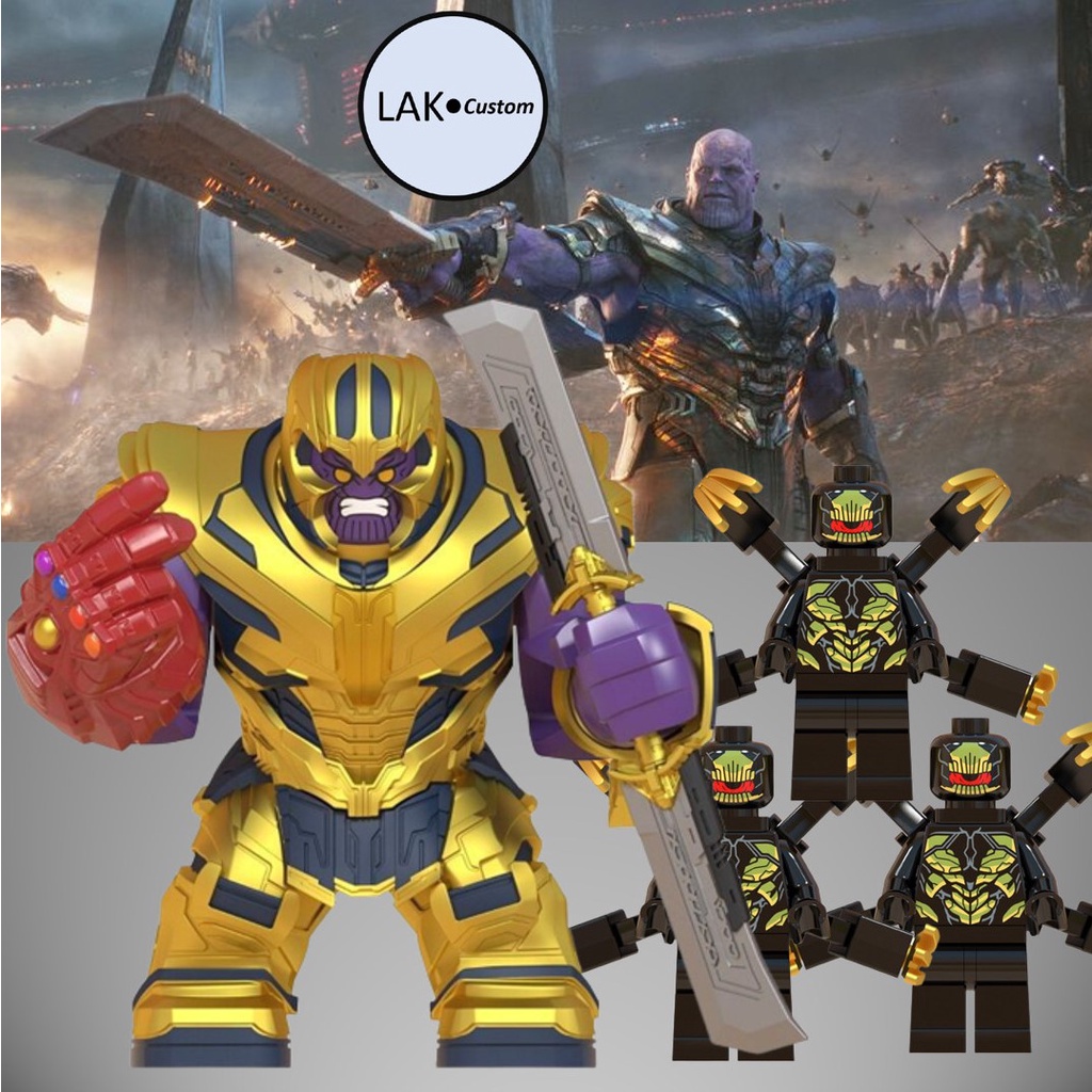 MÔ HÌNH  THANOS, QUÁI OUTRIDERS, GĂNG TAY VÔ CỰC IRON MAN