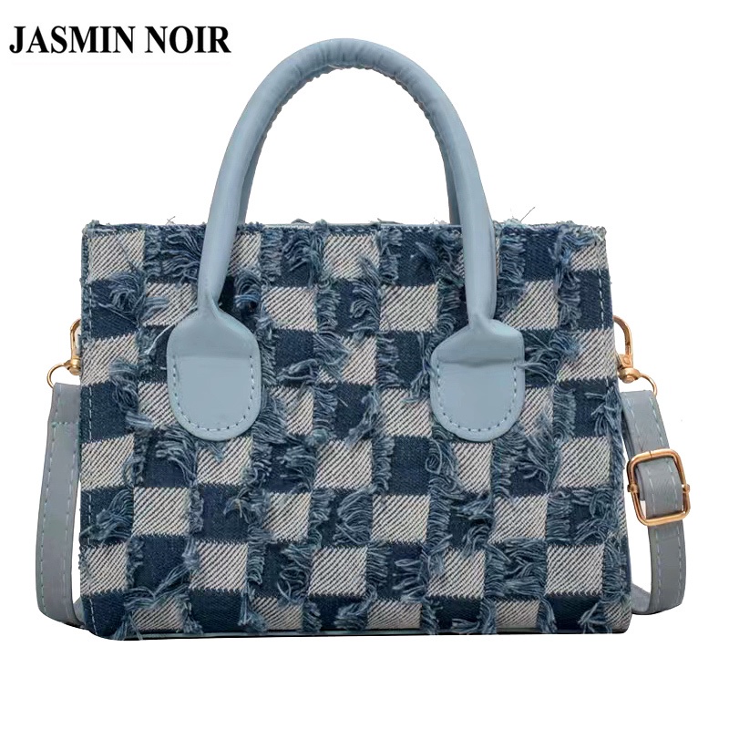 Túi xách Jasmin Noir đeo chéo vai vải denim kiểu cách đơn giản cho nữ