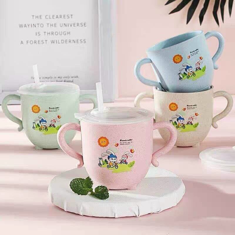 Cốc tập uống lúa mạch 270ml có vòi hút silicone cao cấp BQSHOP2016