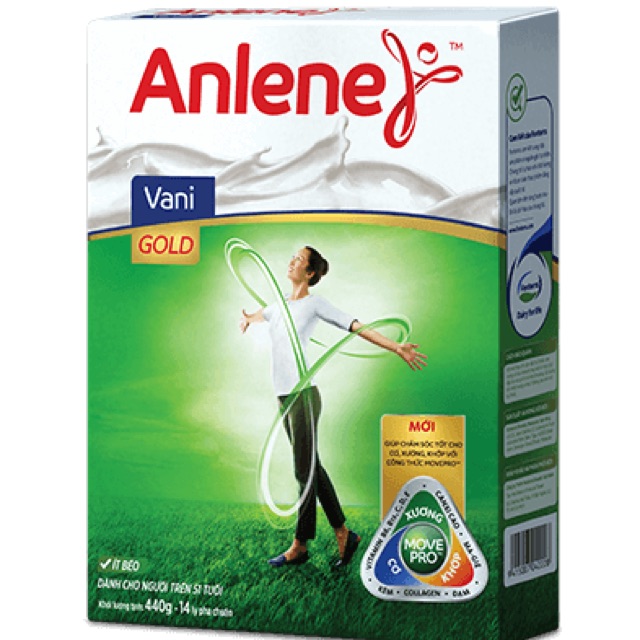 Sữa bột Anlene hộp giấy 440g -vani, sô cô là