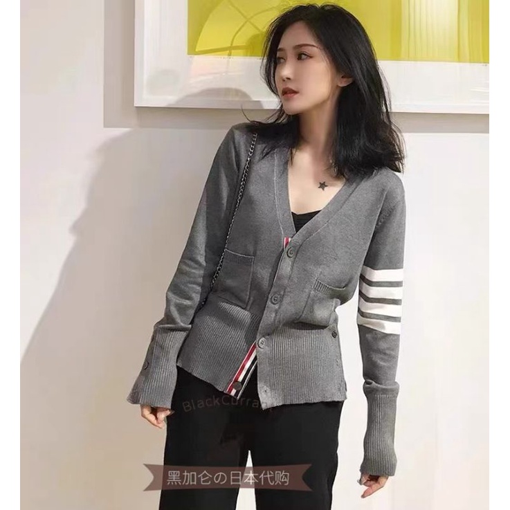 Áo khoác len tay kẻ vạch hàng QCL1