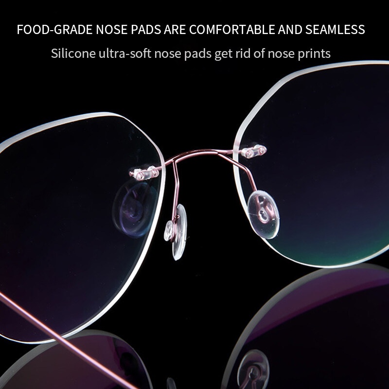 Mắt Kính Gọng Tròn Bằng Titan Không Viền Phong Cách Retro Thời Trang