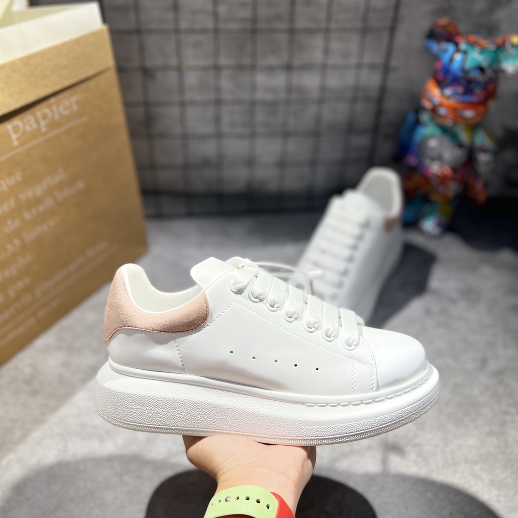 Giày alexander mcqueen nam, nữ gót HỒNG bản chuẩn 11. Hộp cứng + túi xách+ giấy gói