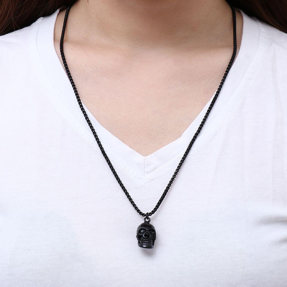 Vòng cổ Mặt Đầu Lâu Phong Cách Gothic Cổ Điển Cho Nam
