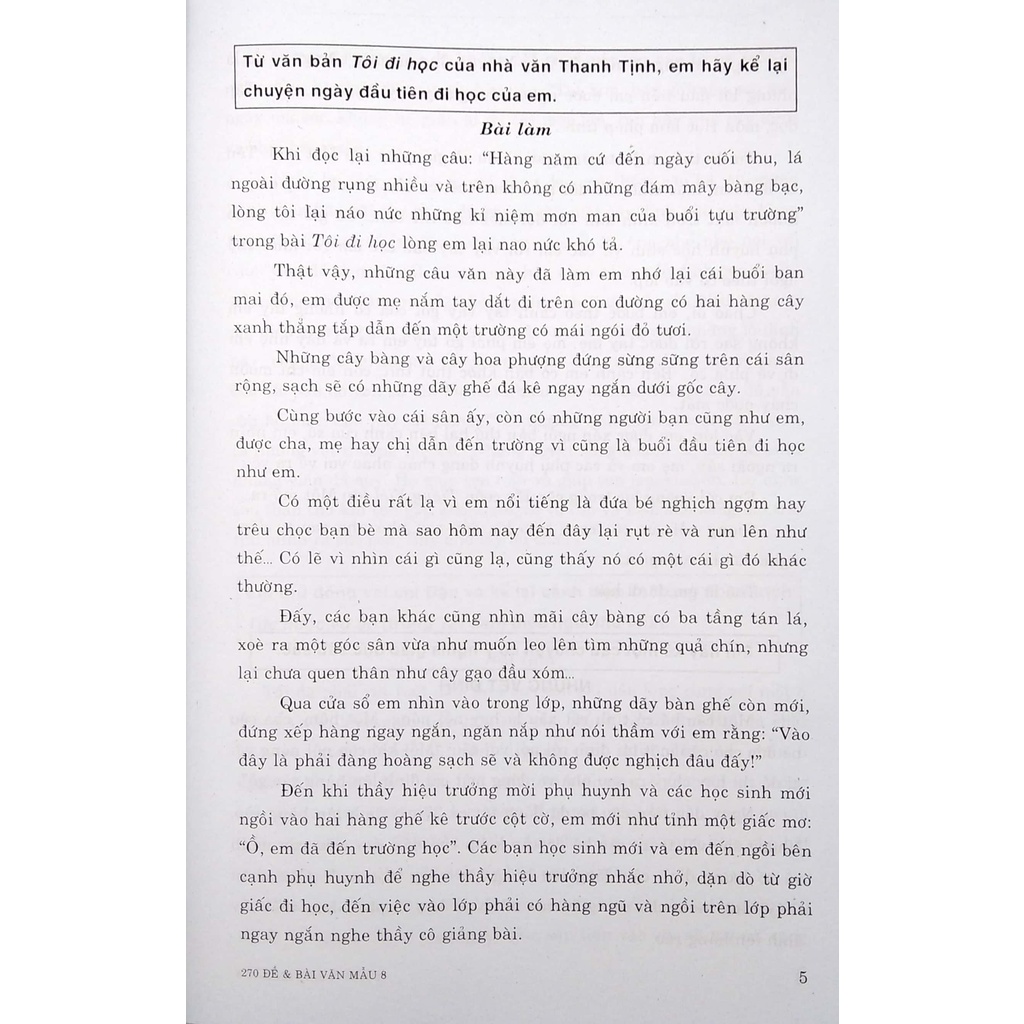 Sách 270 Đề Và Bài Văn Mẫu Lớp 8