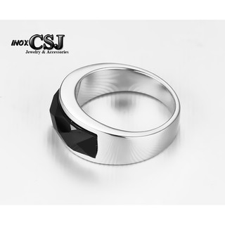 Nhẫn đá đen yên ngựa cao cấp