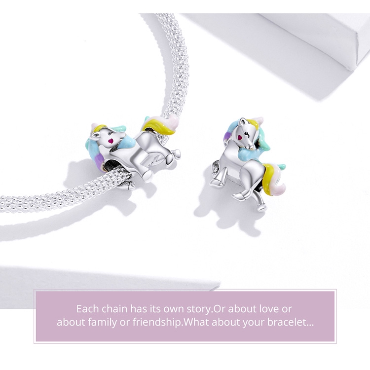 Hạt xỏ vòng tay Bamoer Bạc thời trang dùng để làm trang sức cho nữ SCC1500