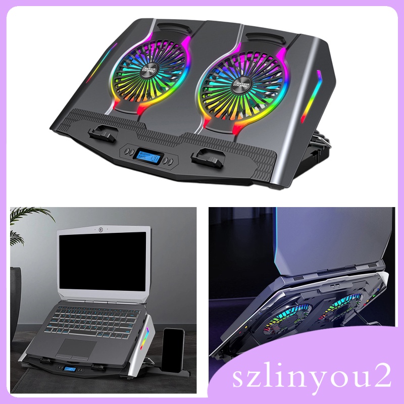 In Stock  Laptop Cooler Cooling Pad Stand Adjustable Fan For Game PC Notebook