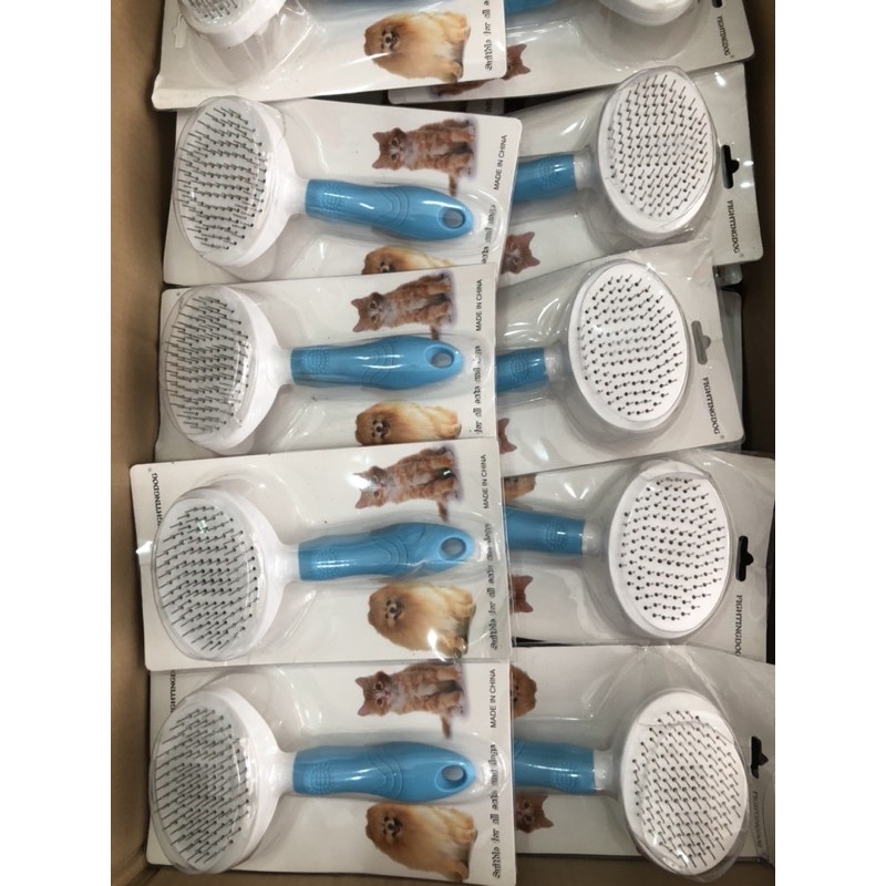 Lược Chải Lông Cho Chó Mèo Có Nút Bấm Đẩy Lông Rụng BOMPET