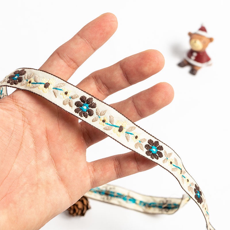 Dây Ren Ruy Băng Thêu Hoa Hồng Dùng Trang Trí Cổ Áo diy