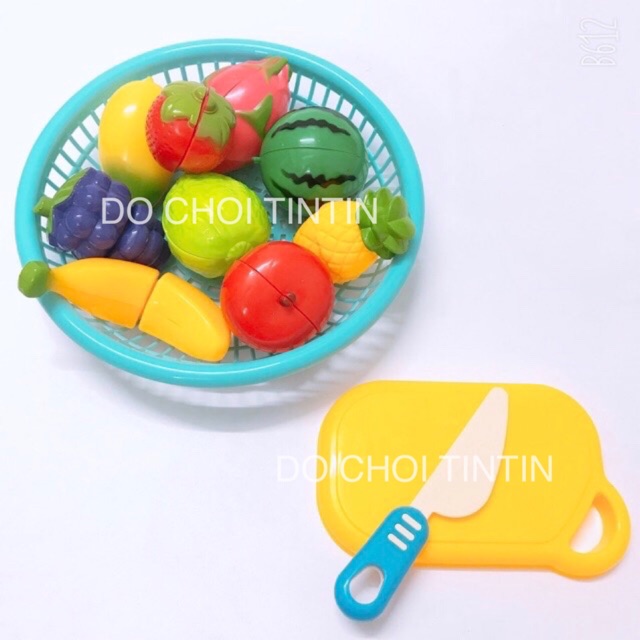 Đồ chơi rổ rau củ, trái cây, giúp bé nhận biết các loại quả