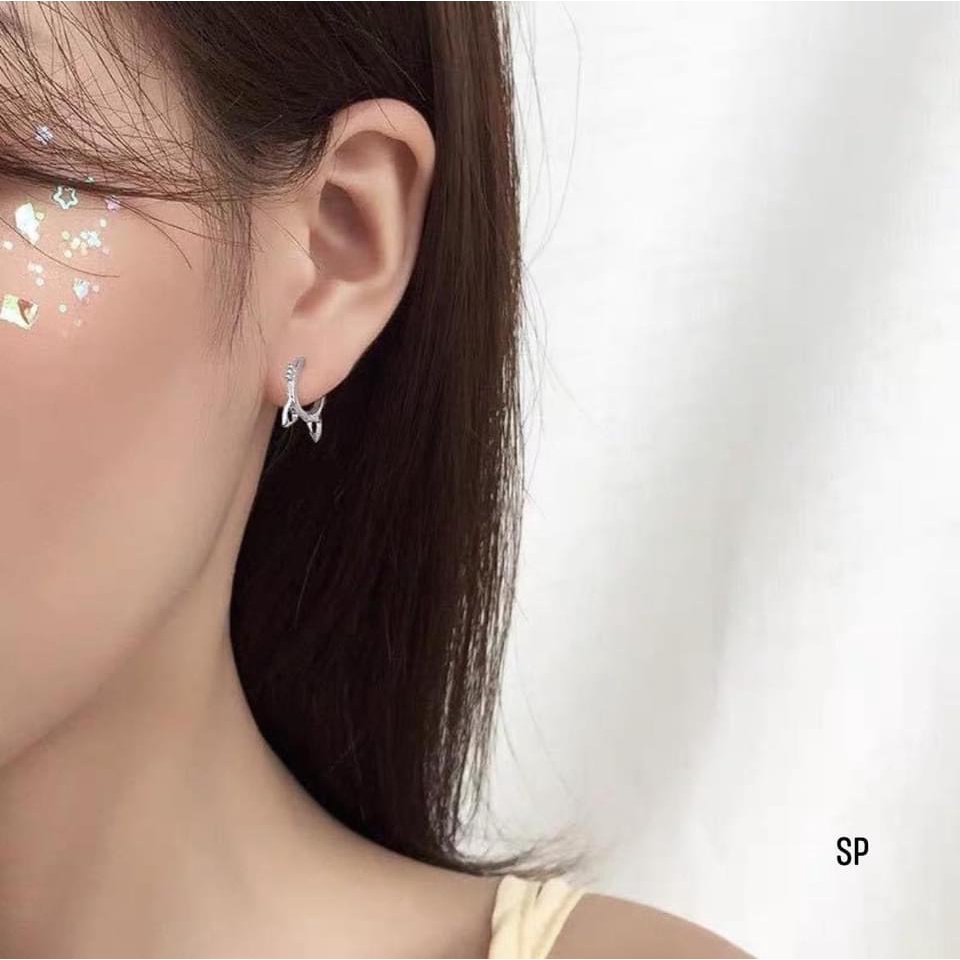 Khuyên tai nữ mặt mèo xinh xắn chuẩn bạc ta sáng đẹp - Kho sỉ bạc Nhất Linh