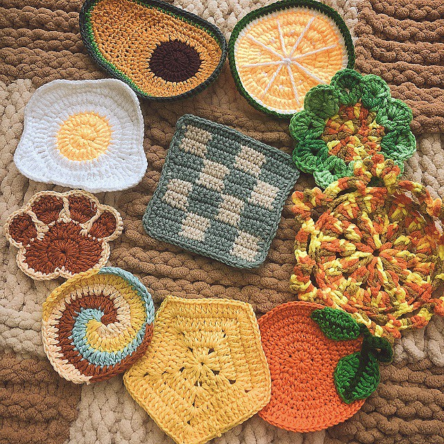 Lót ly bằng len nhiều mẫu handmade dễ thương