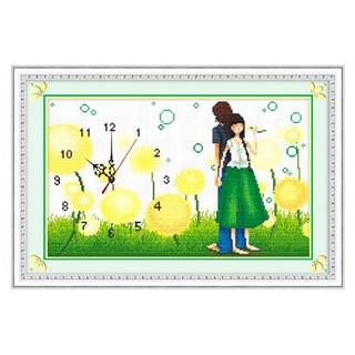Tranh thêu chữ thập đồng hồ thuộc về nhau ry5201 kt:53x34cm
