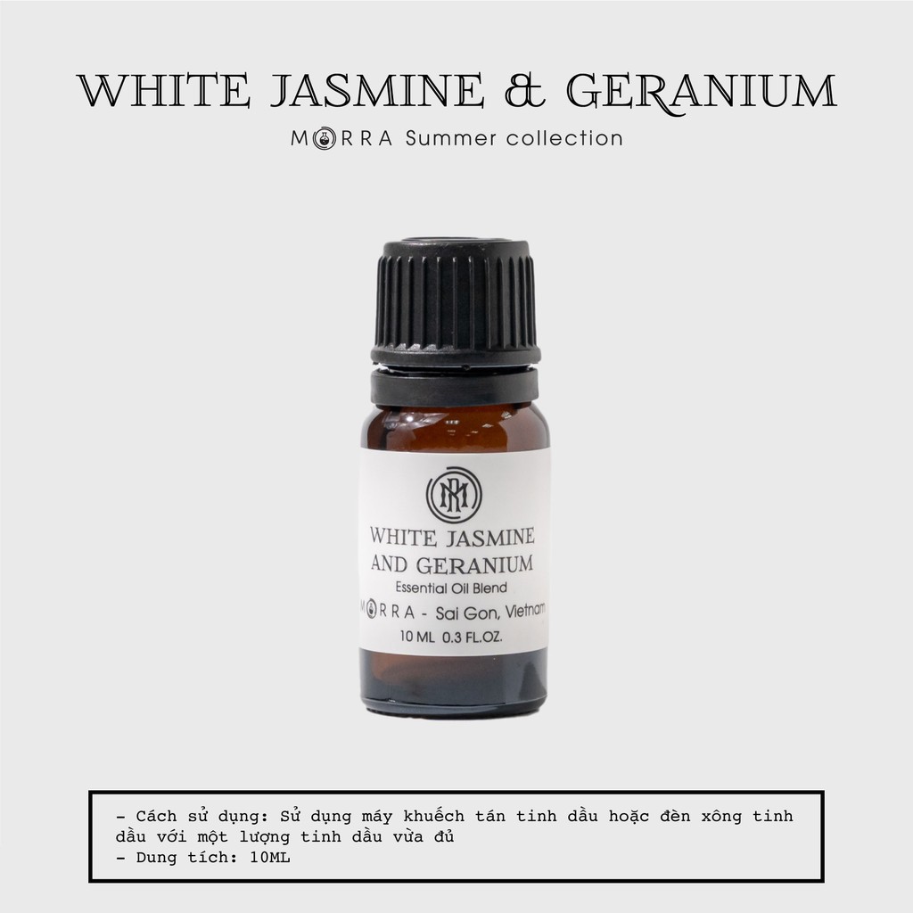 Tinh dầu khuếch tán Morra White Jasmine and Geranium 10ml