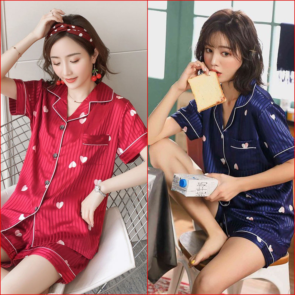 [Cao Cấp] Bộ Mặc Nhà Nữ Bằng Lụa Gấm Cộc Tay. Đồ Ngủ Lụa Cam Kết Chất Đẹp. Đồ Ngủ Pijama Họa Tiết Cực Đẹp- TIM | BigBuy360 - bigbuy360.vn