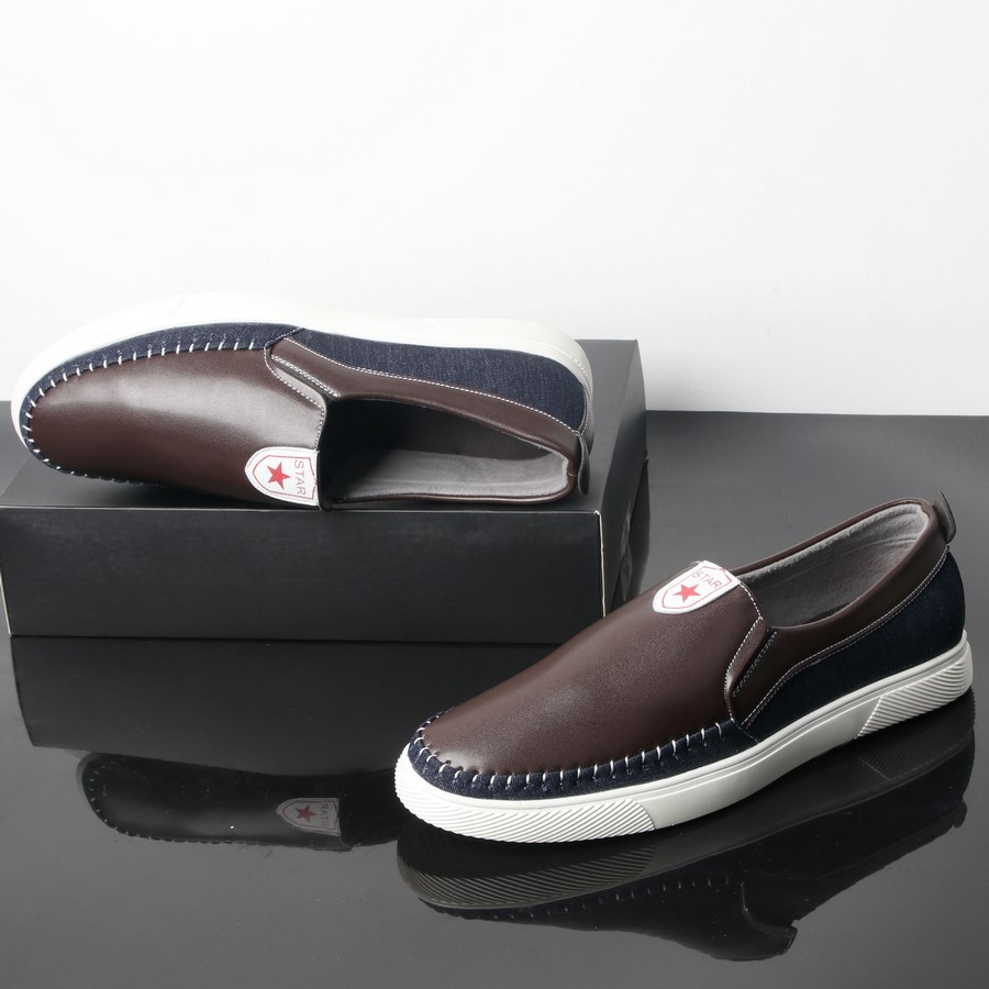 Giày lười nam mandd GN344 (Nâu) đế trắng | BigBuy360 - bigbuy360.vn