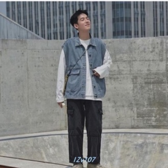 Áo jean gi lê nam nữ unisex form rộng chất bò phong cách Hàn Quốc pon.mens hà nội hcm