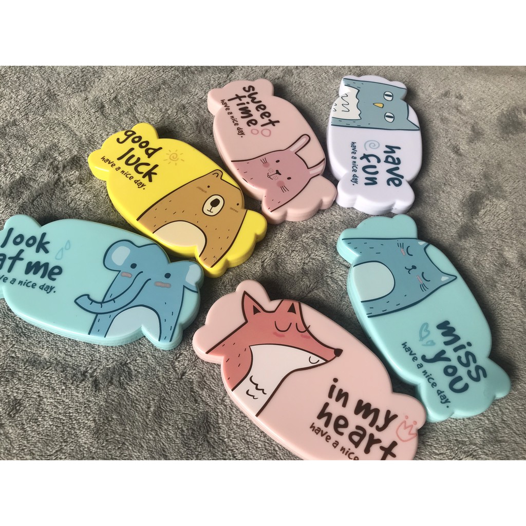 Bộ Gương Lược Cầm Tay Hình Viên Kẹo Siêu Dễ Thương Nhiều Mẫu Đa Dạng