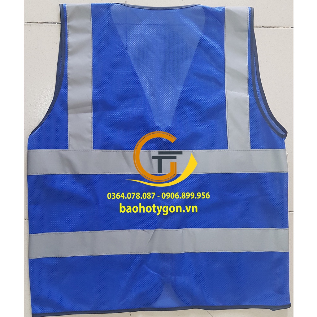 Áo phản quang có dây kéo màu xanh dương