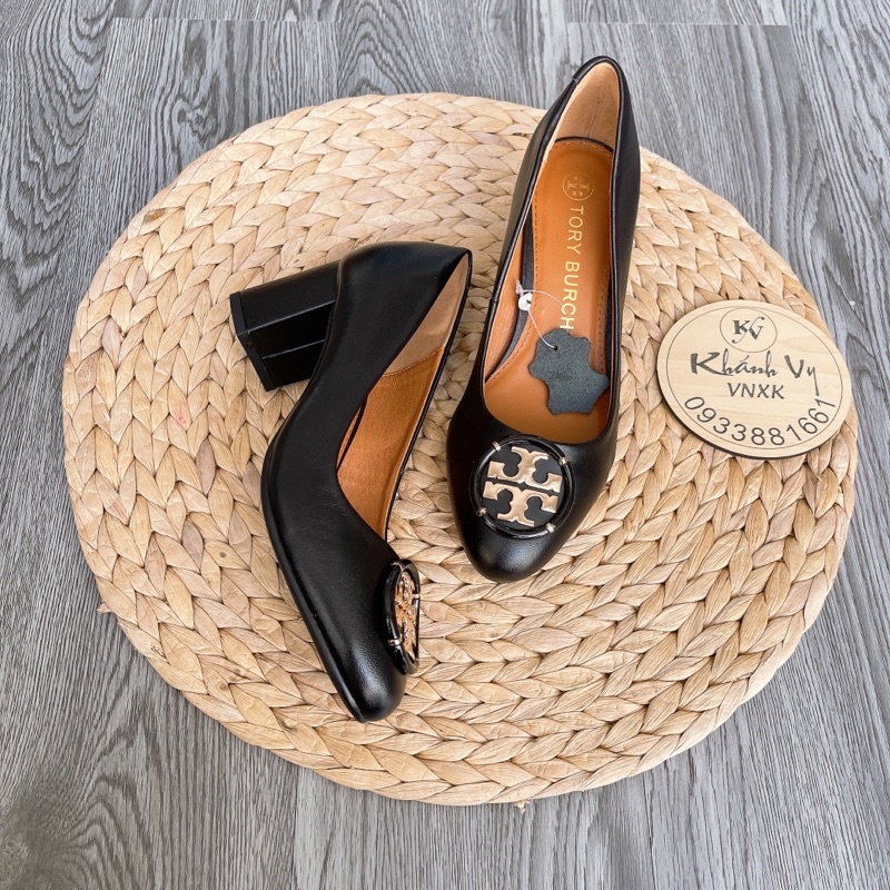 ‼️Rẻ nhất Shopee‼️ Giày Tory burch logo plaque-embellished pumps da thật