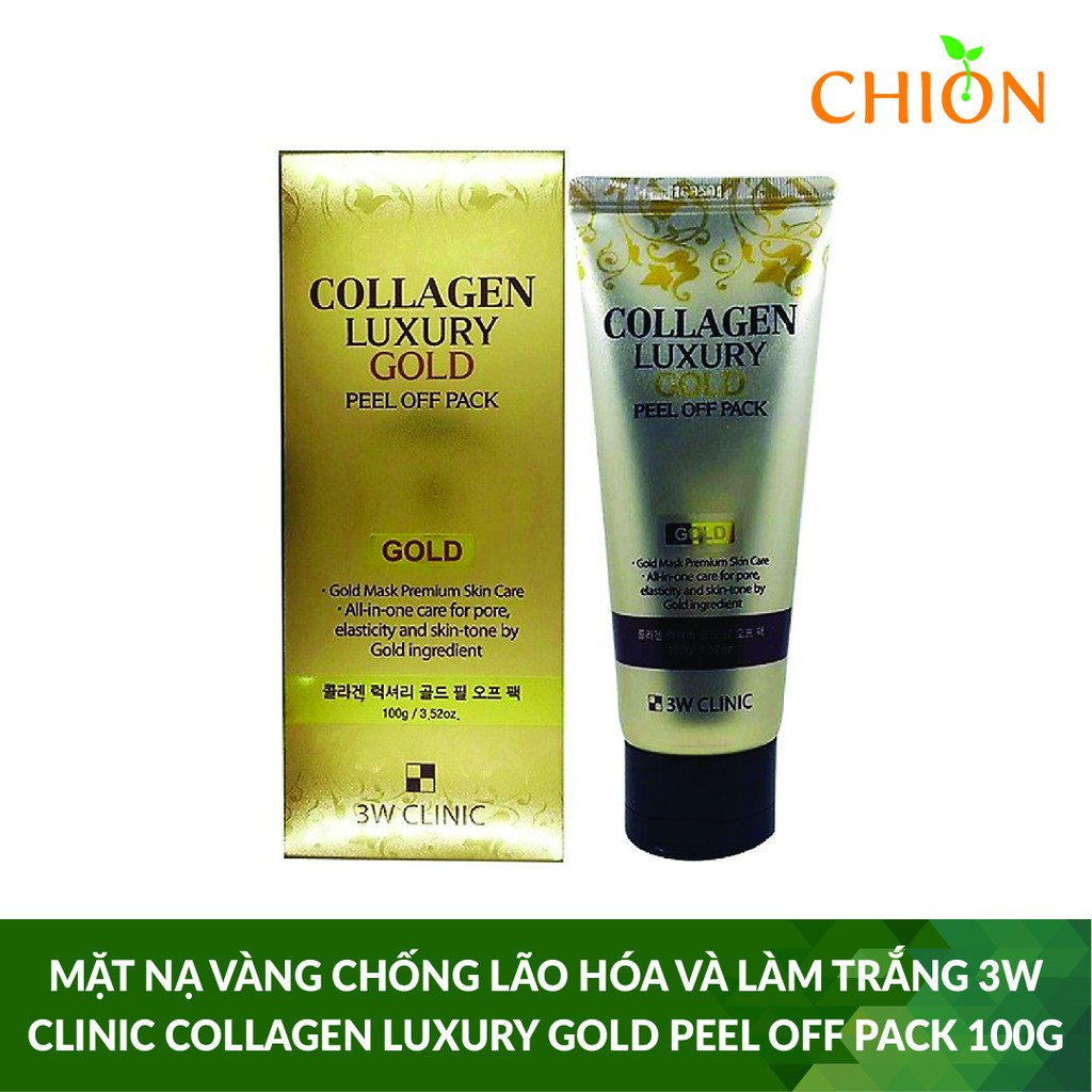 Mặt Nạ Vàng Chống Lão Hóa và Làm Trắng 3W Clinic Collagen Luxury Gold Peel Off Pack 100g - Hàn Quốc Chính Hãng