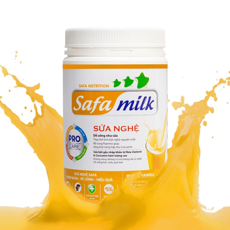 Sữa Nghệ Safa Milk Hộp 500Gr- Hỗ Trợ Làm Trắng Da- Các Bệnh Về Dạ Dày-Chông Viêm Khớp- Bảo Vệ Sức Khoẻ Toàn Diện