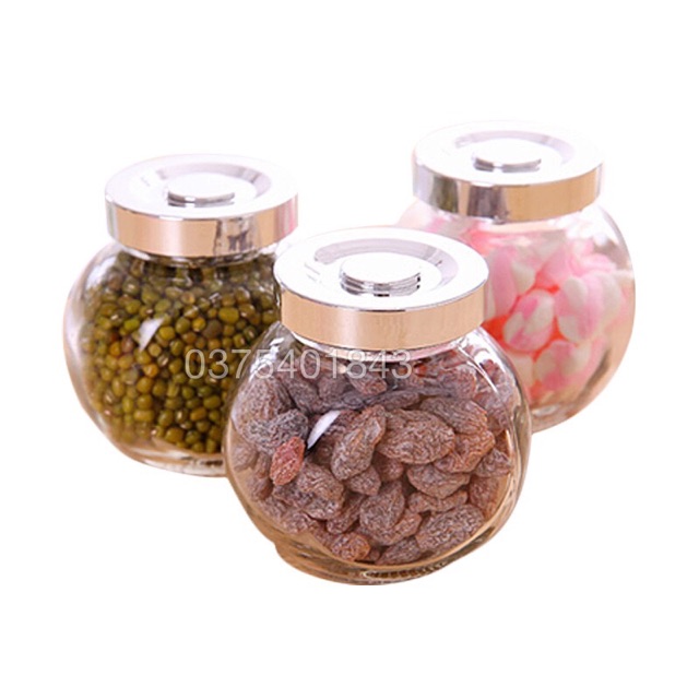 Lọ thuỷ tinh nghiêng đựng gia vị, ngũ cốc