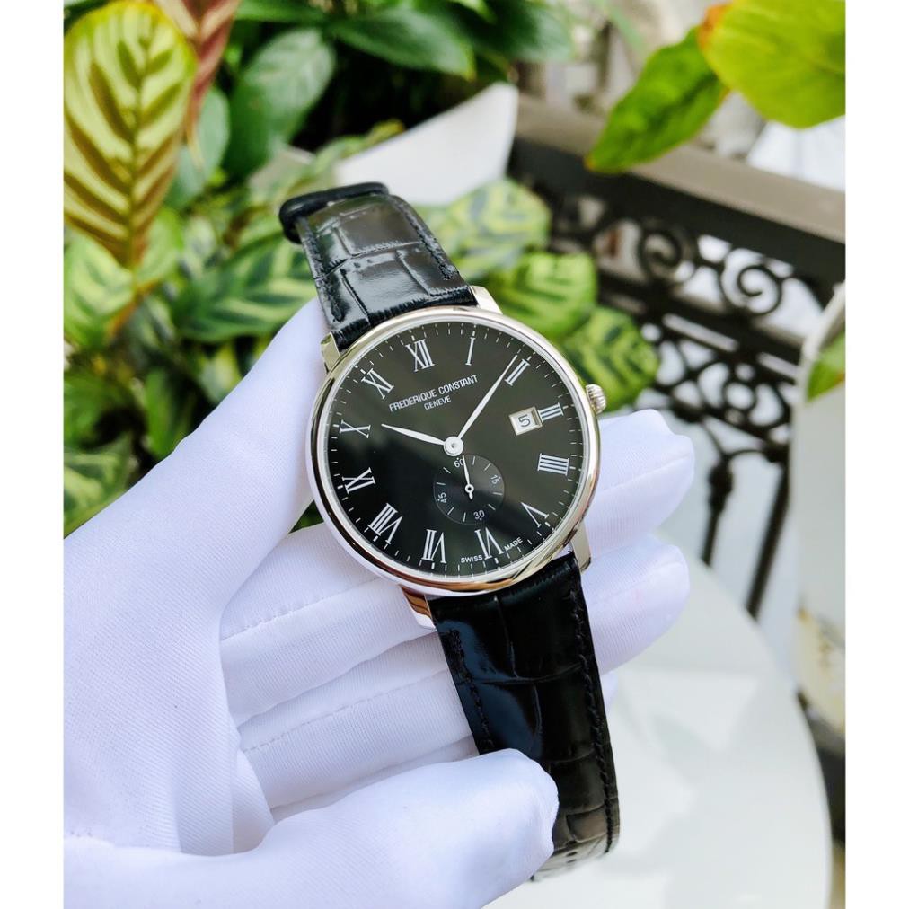 Đồng Hồ Nam Frederique Constant FC-245BR5S6-DBR Slimline Date BLACK Leather Men’s Watch