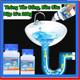 Bột thông bồn cầu thông cống ❤️FREESHIP . Xử lý triệt để thông tắc ngẽn . Hộp lớn 268g