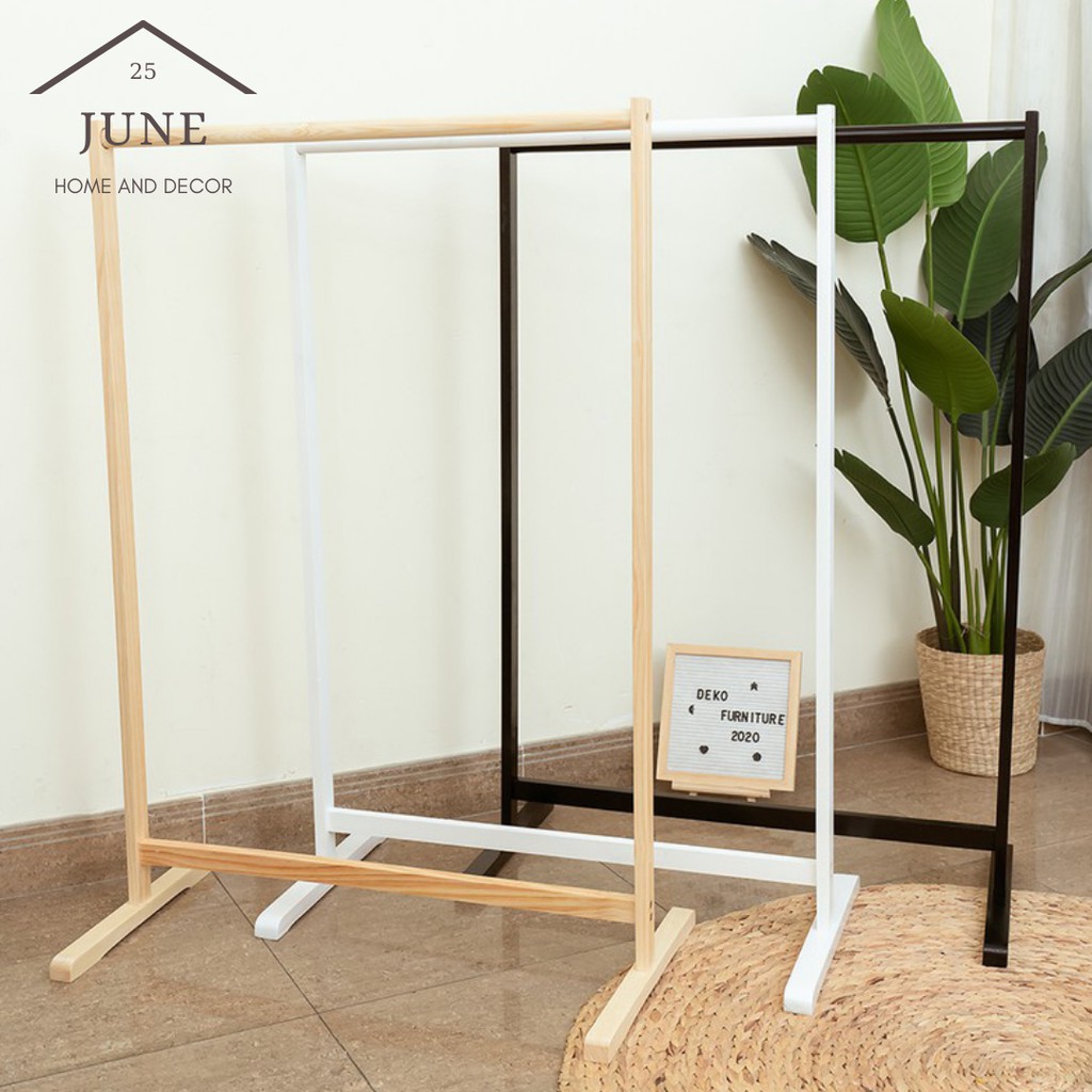 [ FREESHIP ] Thanh Treo Quần Áo Đơn Gỗ Thông New Zealand SINGLE HANGER Nội Thất Lắp Ráp Màu Gỗ Tự Nhiên