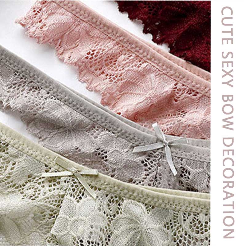 AOFEIQIKE Quần lót nữ G String Thong cạp thấp thêu ren hoa rỗng gợi cảm thoáng khí M-XL