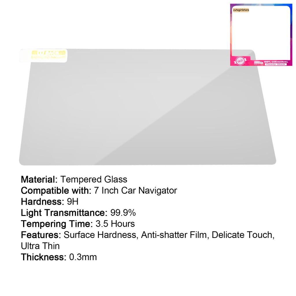 Kính Cường Lực Bảo Vệ Màn Hình Điều Khiển Trung Tâm GPS Cho Xe Hơi 7 Inch