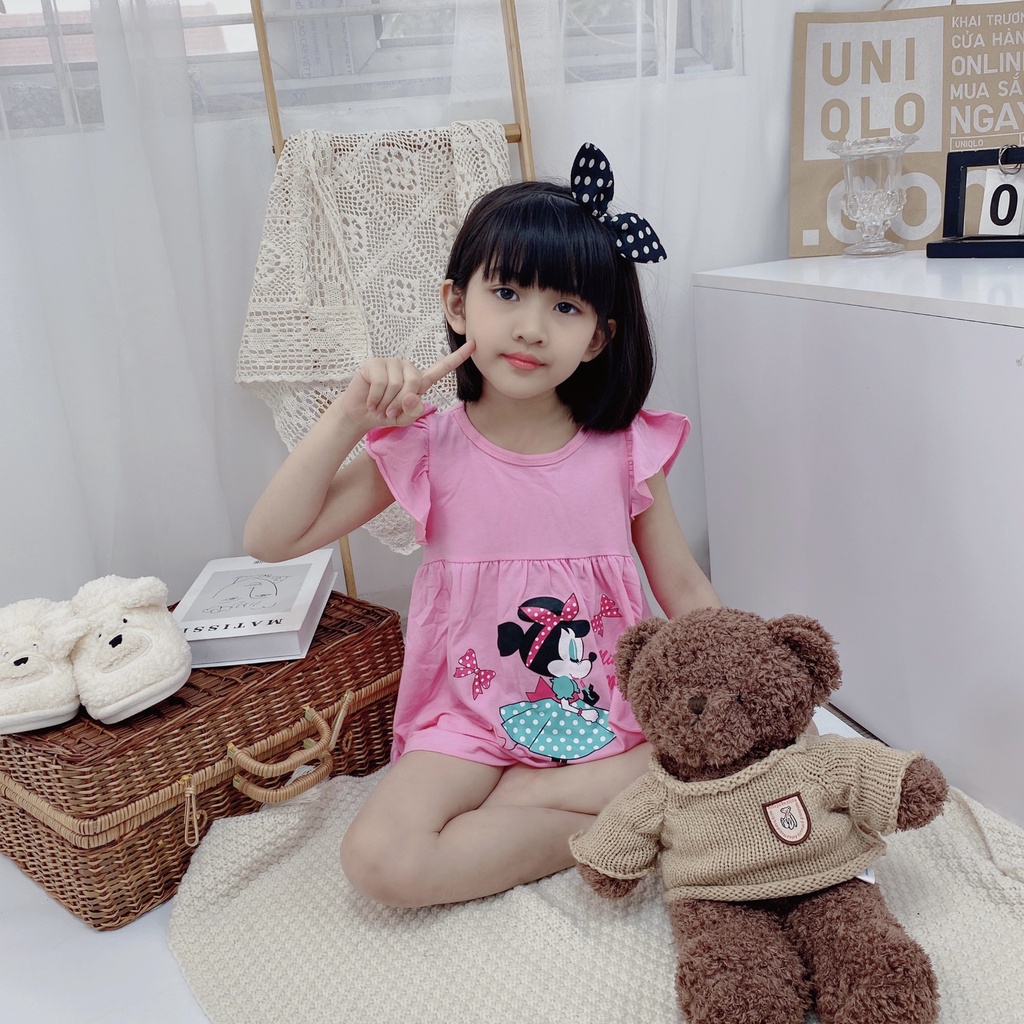 Bộ cotton Bé Gái 20-36kg-M0052- Chất cotton xuất dư mềm mịn thấm hút mồ hôi