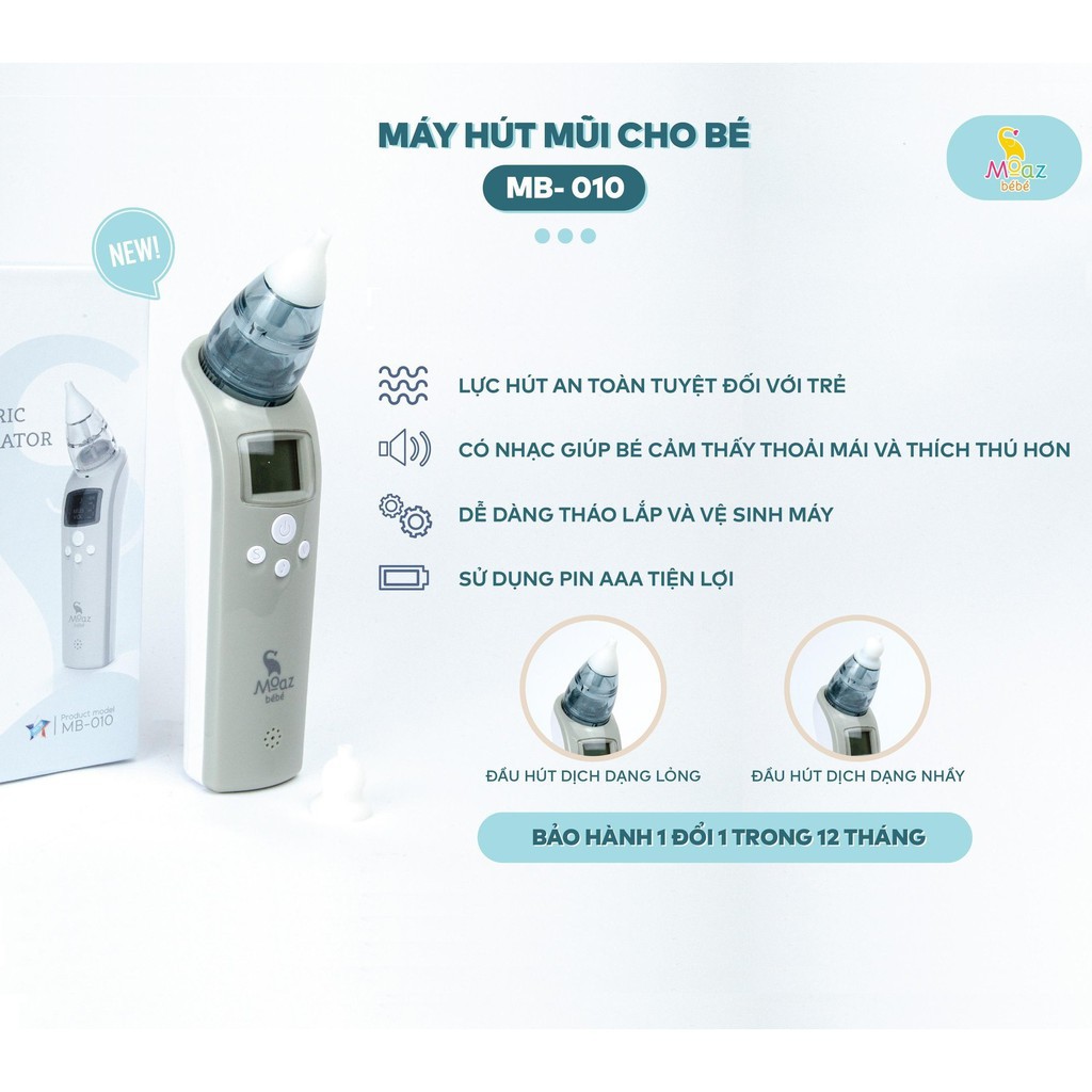 Máy hút mũi Moaz Bebe cho bé MB-010 Hàng chính hãng