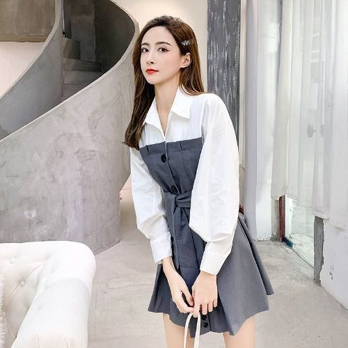 Đầm sơ mi thời trang xuân thu dành cho nữ 2021