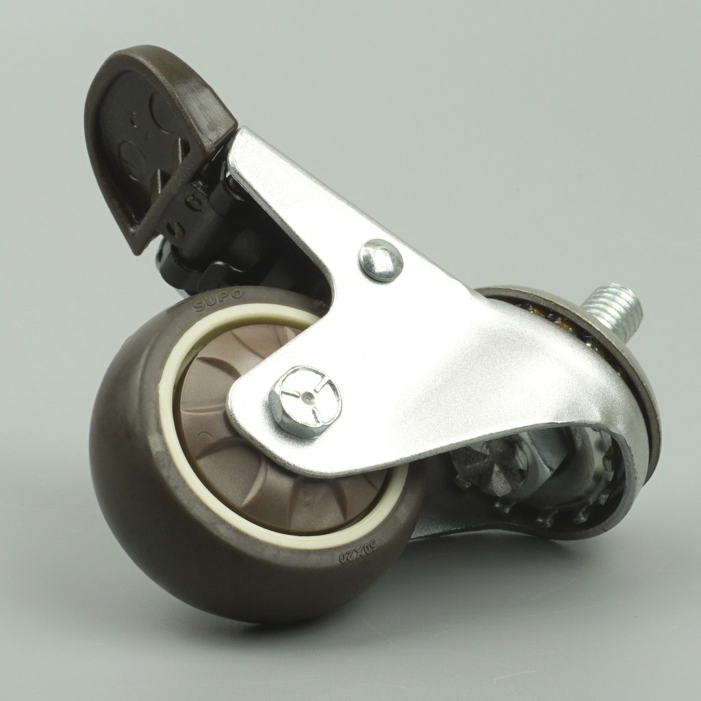 Bánh xe SUPO 50x21 Cao su mềm, cọc vít M10