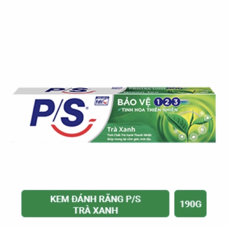 Kem đánh răng P/S trà xanh tặng kem đánh răng than hoạt tính 30g