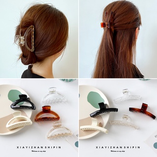 Kẹp tóc nhựa càng cua Hàn quốc trong suốt nhiều màu thanh lịch dễ thương cho nữ KT10