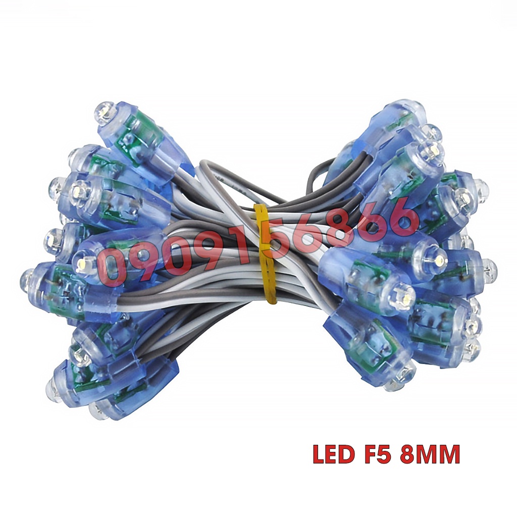 Led đúc F5 đế 8  Điện 5v