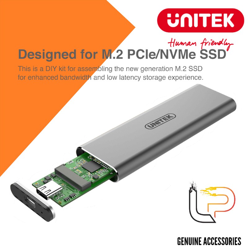 HỘP ĐỰNG Ổ CỨNG SSD TYPE-C UNITEK S1210A - BOX GẮN Ổ CỨNG SSD TYPE C RA M.2 PCIE/NVME UNITEK (S1201A)