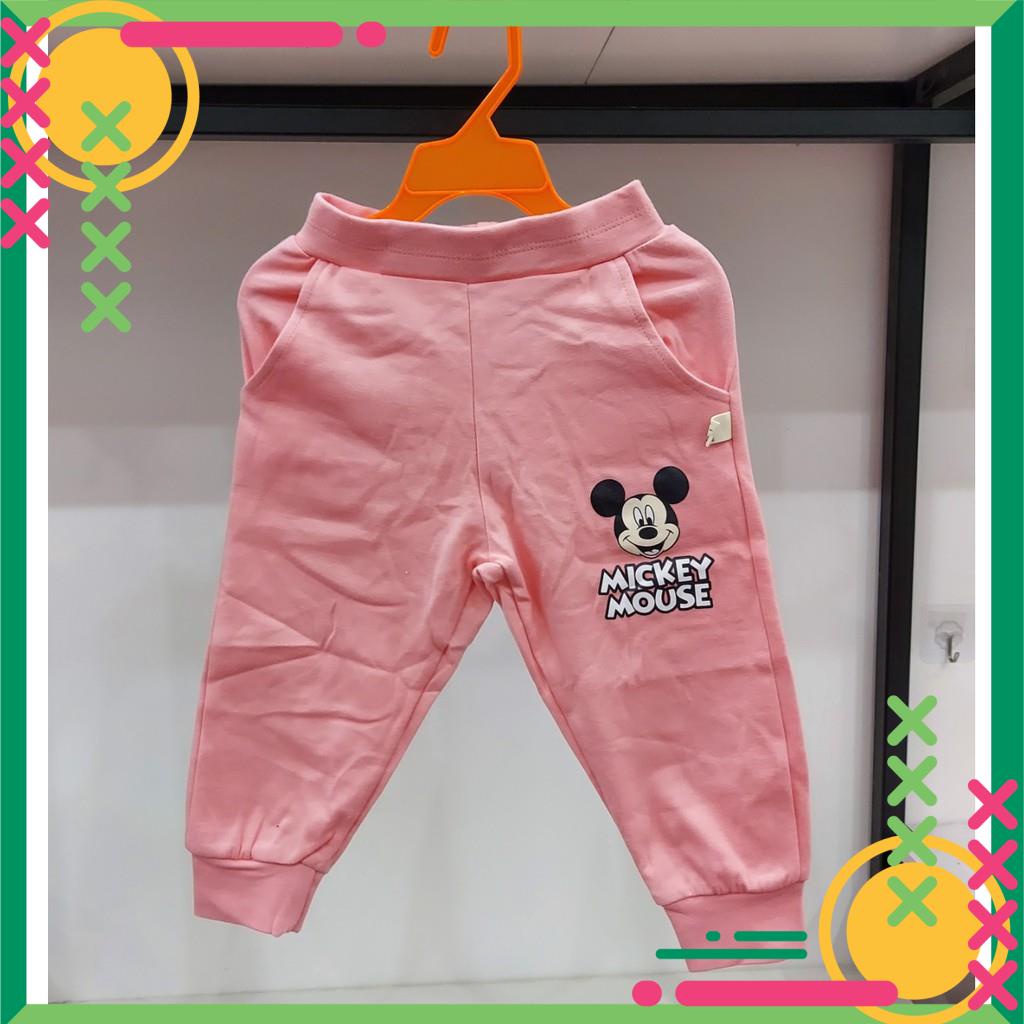 Thu đông 2020: Quần nỉ da cá Bé Gái in hình mickey thương hiệu Litibaby size 1-8, dành cho bạn từ 9-25kg