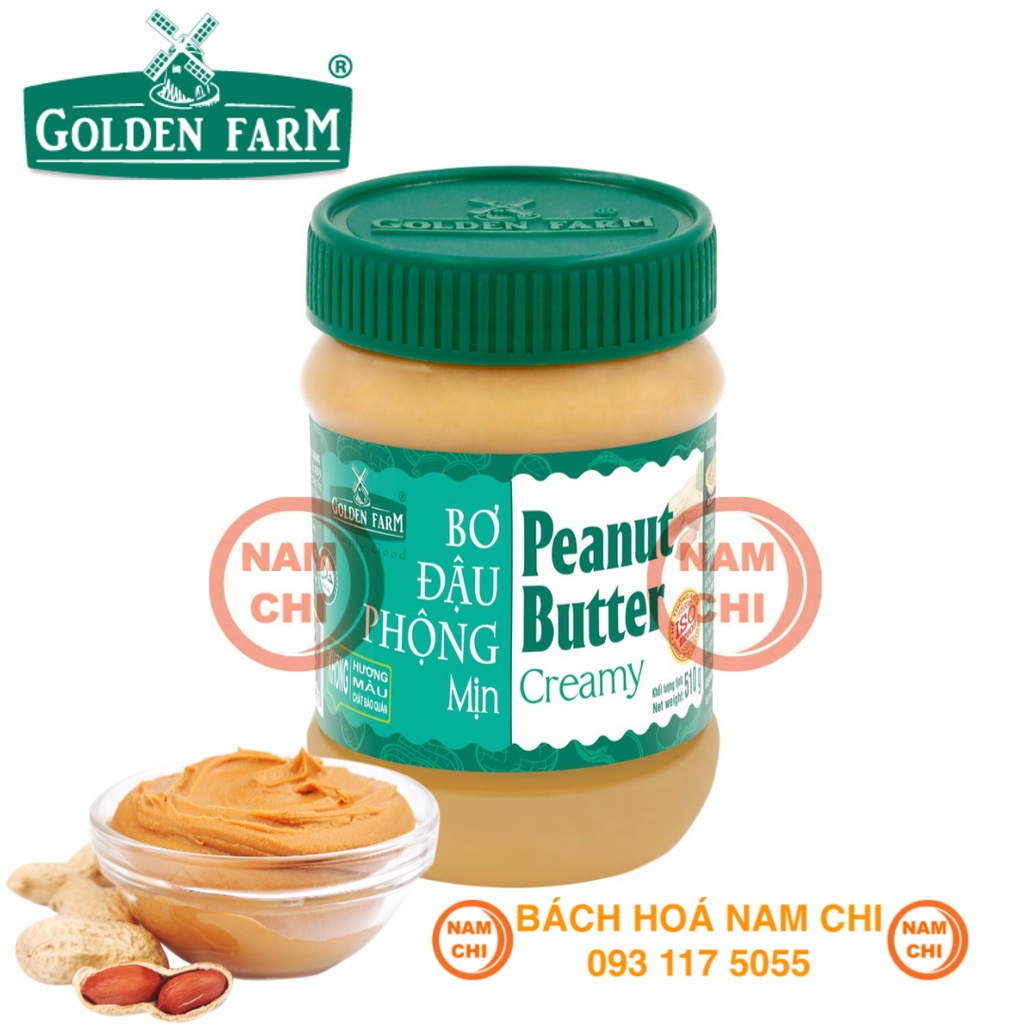 Bơ Đậu Phộng GOLDEN FARM MỊN 510g - Peanut Butter Creamy Golden Farm 510g - Việt Nam