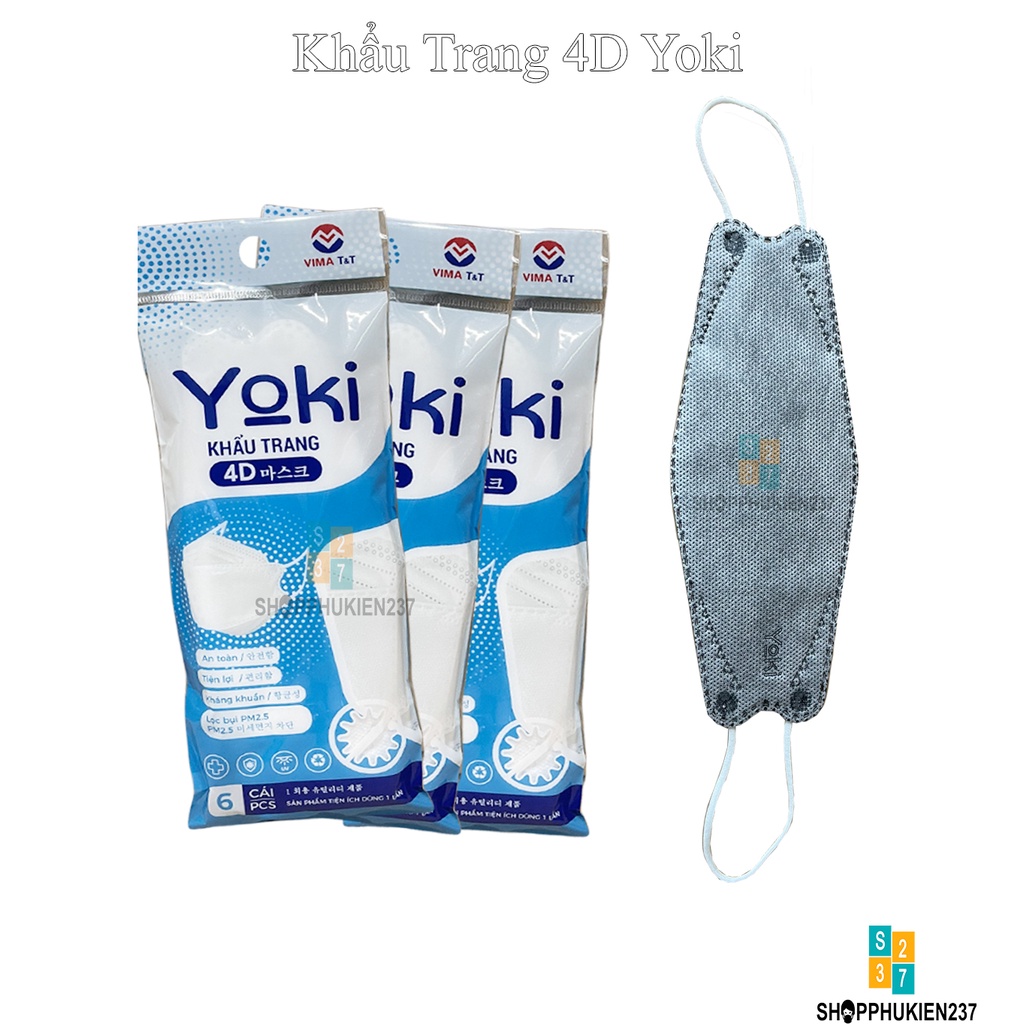Khẩu trang 4D Yuki / Yoki 1 Bịch 6 Chiếc 4 Lớp Hàng Công Ty | BigBuy360 - bigbuy360.vn