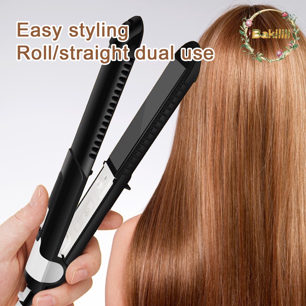 【BK】Hair Straightener Quick Heating Multifunctional Mini Thermostatic Hairstyle Modeling Iron Curler for Beauty