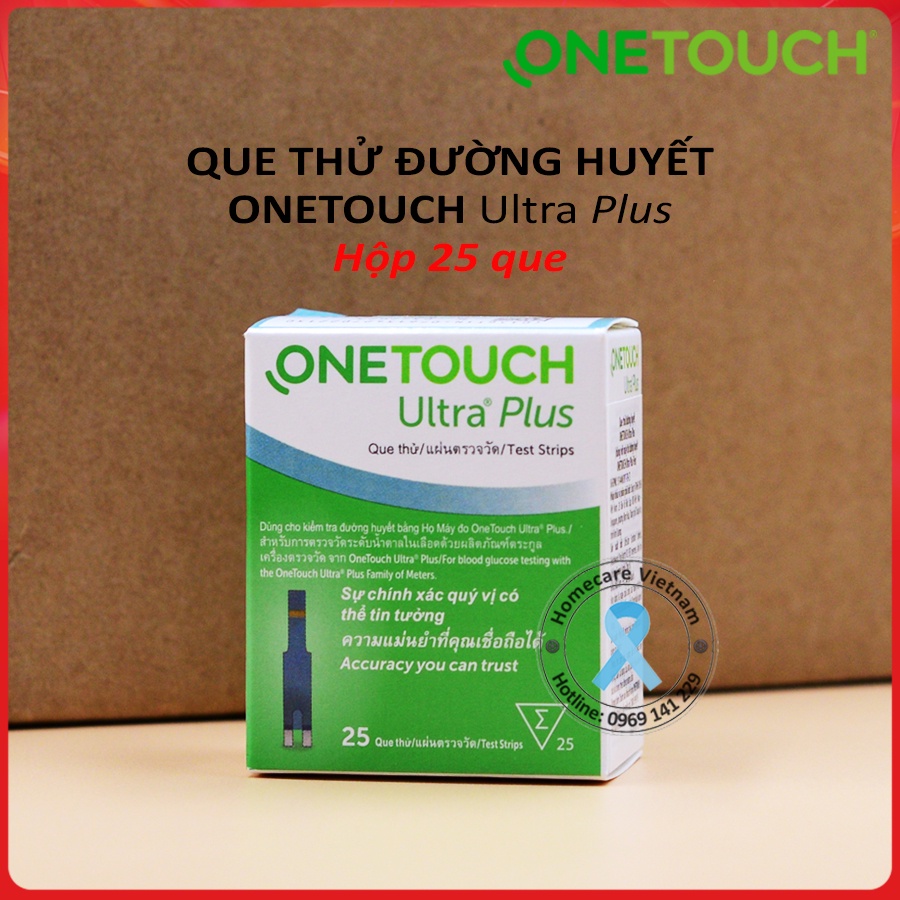 Que thử đường huyết OneTouch Ultra Plus Flex ⚡ Sản xuất tại Anh, hộp 25 que thử