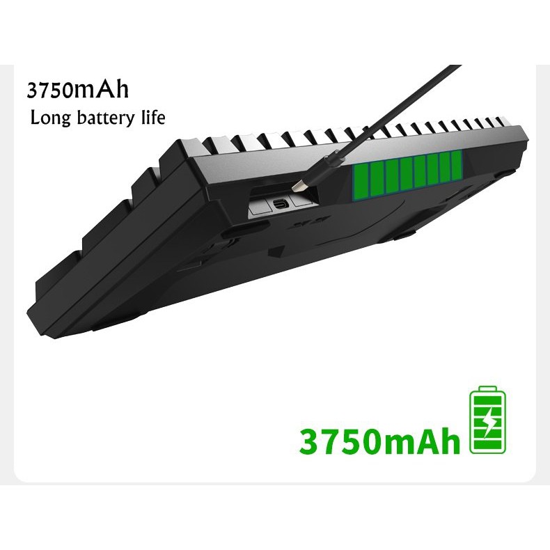 New 2021 -Bàn phím cơ không dây bluetooth Royal Kludge RK100 Pin sạc 3750mAh 100 phím với 3 chế độ kết nối hiện đại