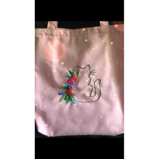 Túi vải canvas thêu tay theo yêu cầu- thêu một mặt