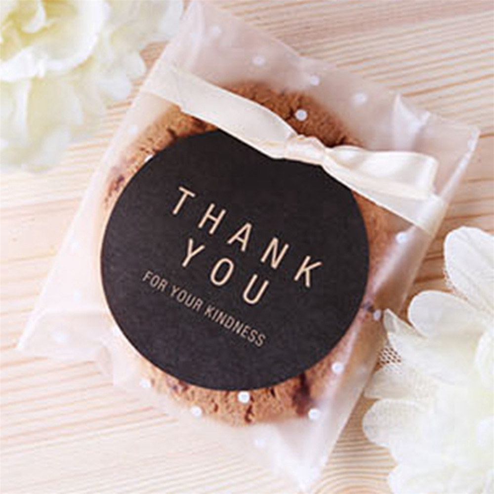 Cod Qipin Creative 60pcs Thank You Stickers Seal Labels Baking Biscuit Dessert Packaging Bag Decoration