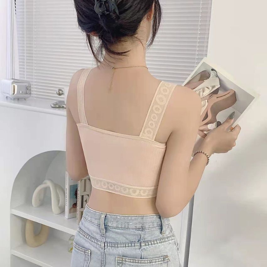Áo bra nữ 2 dây ren gân tăm, áo ngực kiểu Bralette đệm mút ngực mỏng đẹp và dễ thương B901